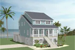 Waterfront House Plan Front of Home - Carteret Coastal Beach Home 139D-0005 - Search House Plans and More