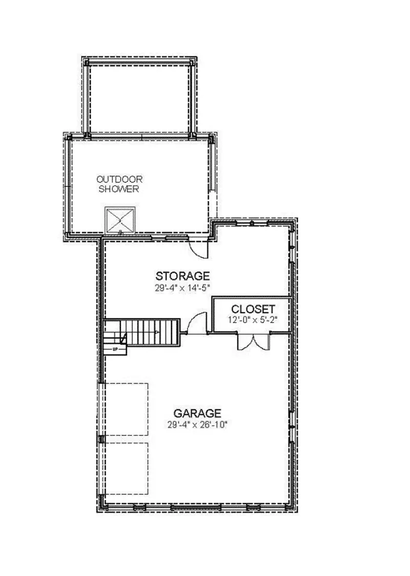Waterfront House Plan Lower Level Floor - Carteret Coastal Beach Home 139D-0005 - Search House Plans and More