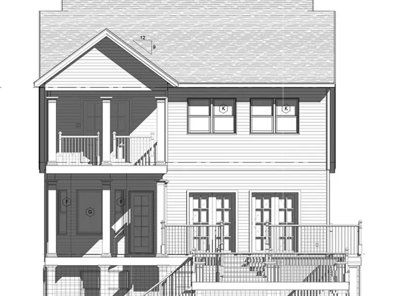 Waterfront House Plan Rear Photo 01 - Carteret Coastal Beach Home 139D-0005 - Search House Plans and More