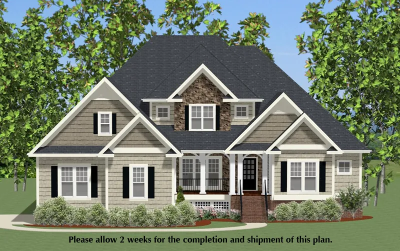 Ranch House Plan Front of Home - Darden Craftsman Home 139D-0008 - Search House Plans and More