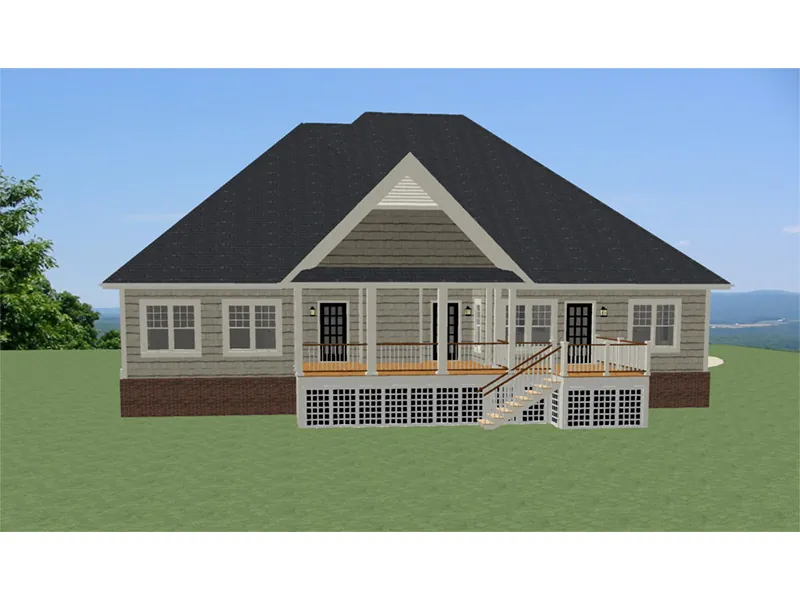 Ranch House Plan Rear Photo 01 - Darden Craftsman Home 139D-0008 - Search House Plans and More