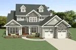 Shingle House Plan Front of Home - Hills Borough Traditional Home 139D-0055 - Search House Plans and More