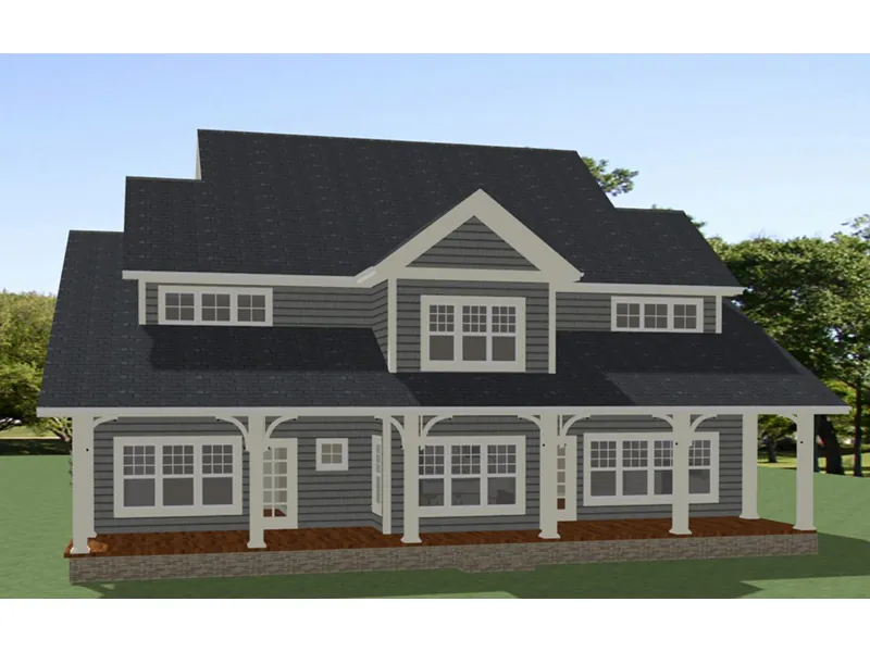 Shingle House Plan Rear Photo 01 - Hills Borough Traditional Home 139D-0055 - Search House Plans and More