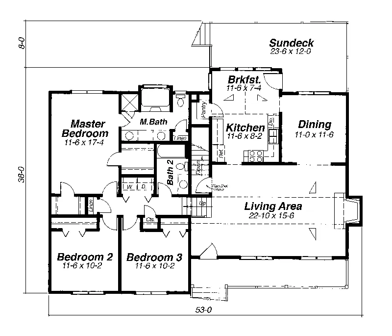 Traditional House Plan First Floor - Carol Split-Level Home 140D-0003 - Search House Plans and More