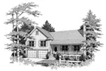 Traditional House Plan Front of Home - Carol Split-Level Home 140D-0003 - Search House Plans and More