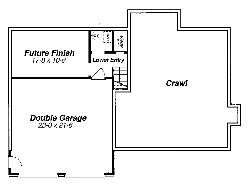 Traditional House Plan Lower Level Floor - Carol Split-Level Home 140D-0003 - Search House Plans and More
