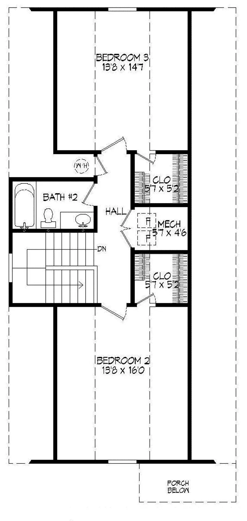 Arts & Crafts House Plan Second Floor - 141D-0006 - Shop House Plans and More