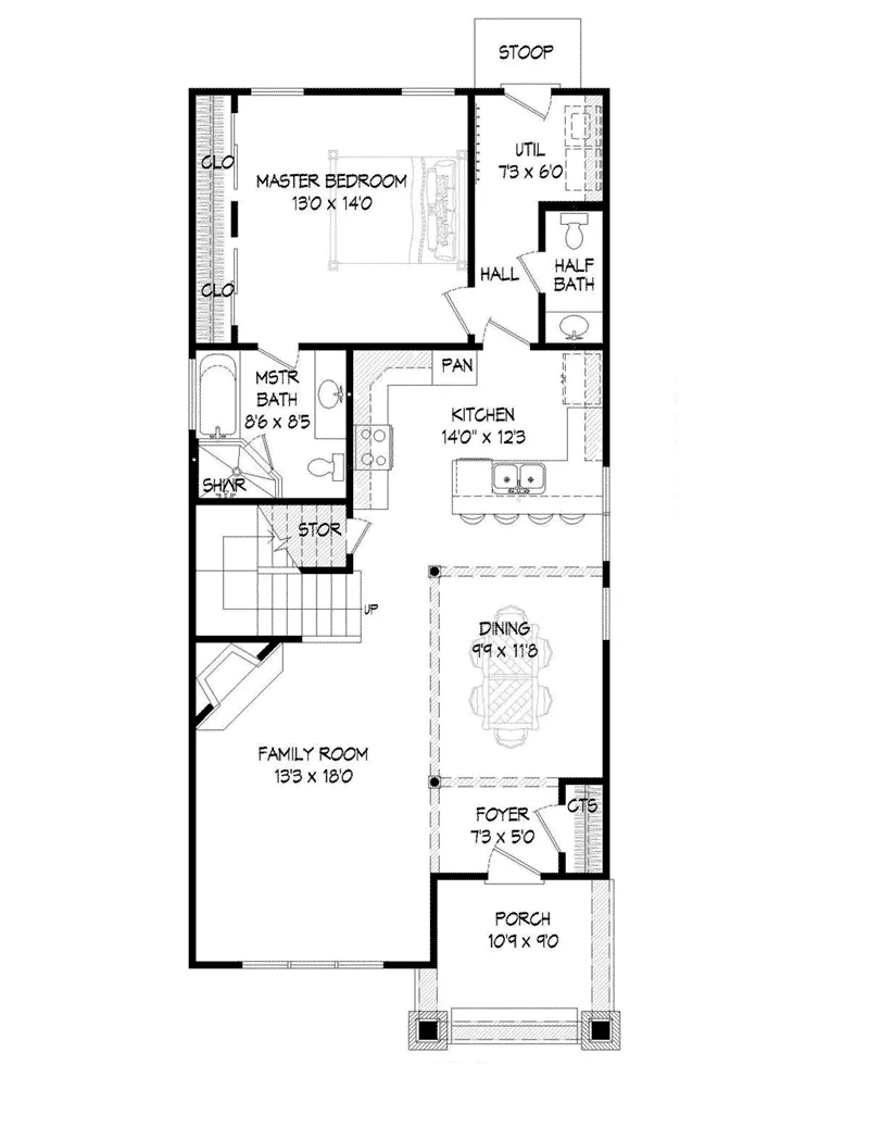 Craftsman House Plan First Floor - 141D-0008 - Shop House Plans and More