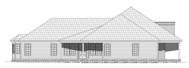 Ranch House Plan Left Elevation - Thistle Mill Southern Home 141D-0040 - Shop House Plans and More