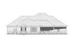 Ranch House Plan Rear Elevation - Thistle Mill Southern Home 141D-0040 - Shop House Plans and More