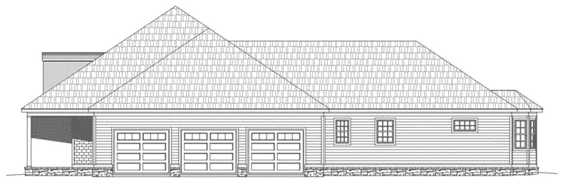 Ranch House Plan Right Elevation - Thistle Mill Southern Home 141D-0040 - Shop House Plans and More