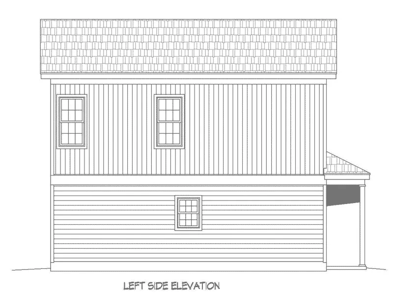 Beach & Coastal House Plan Left Elevation - 141D-0209 - Shop House Plans and More