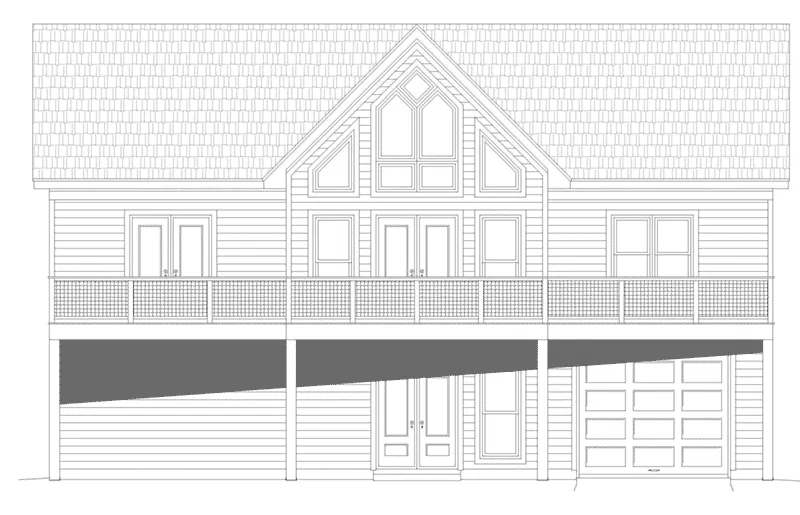 Southern House Plan Rear Elevation - 141D-0392 - Shop House Plans and More