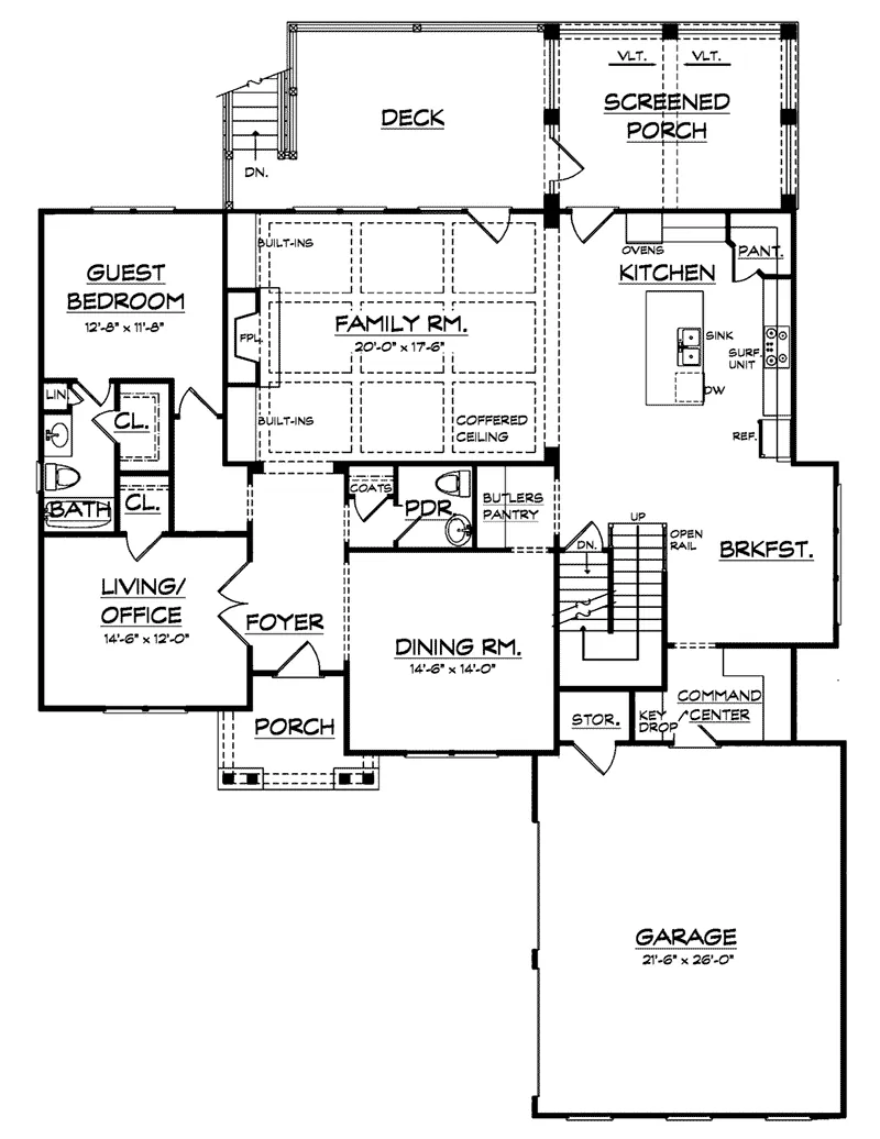 Country French House Plan First Floor - Johns Creek Traditional Home 149D-0003 - Search House Plans and More