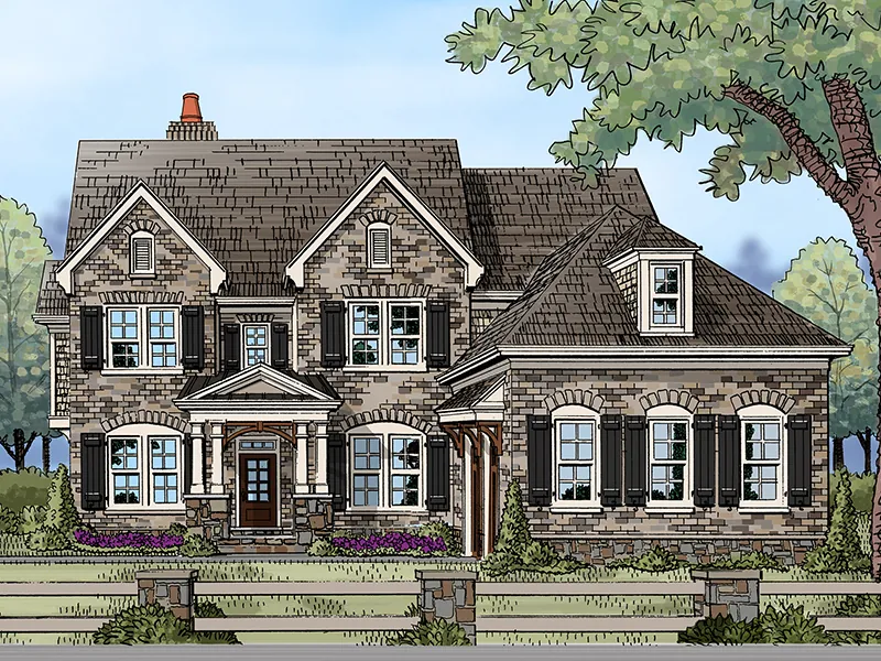Country French House Plan Front of Home - Johns Creek Traditional Home 149D-0003 - Search House Plans and More