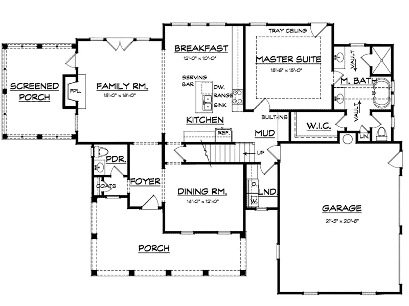 Florida House Plan First Floor - Nancy Creek Country Farmhouse 149D-0007 - Shop House Plans and More