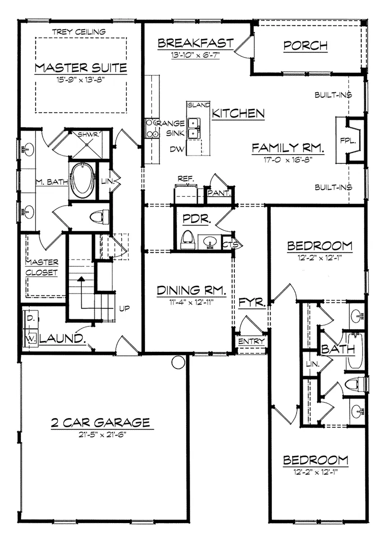 Country House Plan First Floor - Brinker Ranch Home 149D-0011 - Search House Plans and More