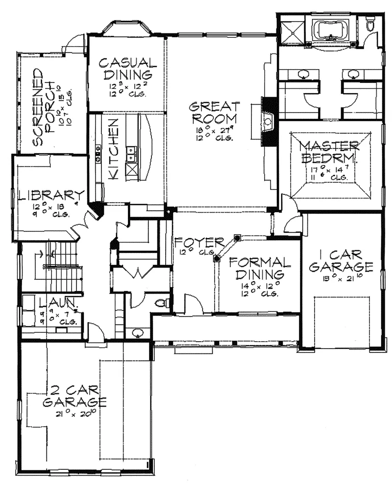 Ranch House Plan First Floor - Huxley Heights Ranch Home 151D-0001 - Search House Plans and More