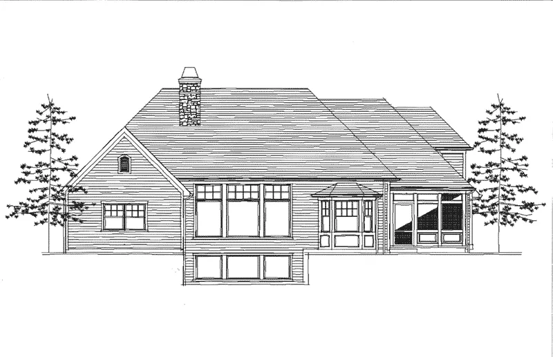 Ranch House Plan Rear Elevation - Huxley Heights Ranch Home 151D-0001 - Search House Plans and More