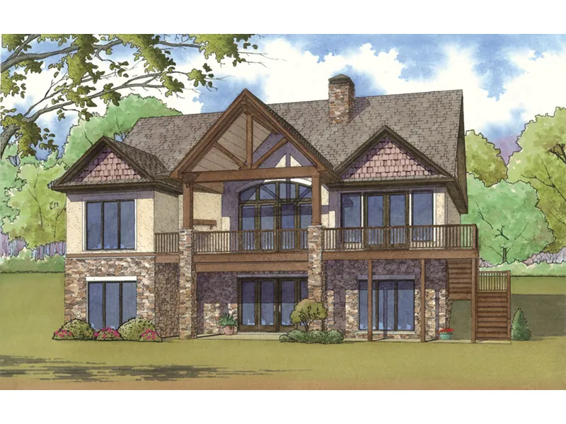 Craftsman House Plan Rear Photo 01 - Croft Manor Traditional Home 155D-0001 - Search House Plans and More