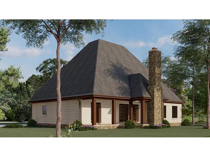 Traditional House Plan Rear Photo 01 - Ivy Cottage European Home 155D-0007 - Search House Plans and More