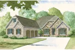 Country French House Plan Front of Home - Huntcliff Cottage Ranch Home 155D-0013 - Search House Plans and More