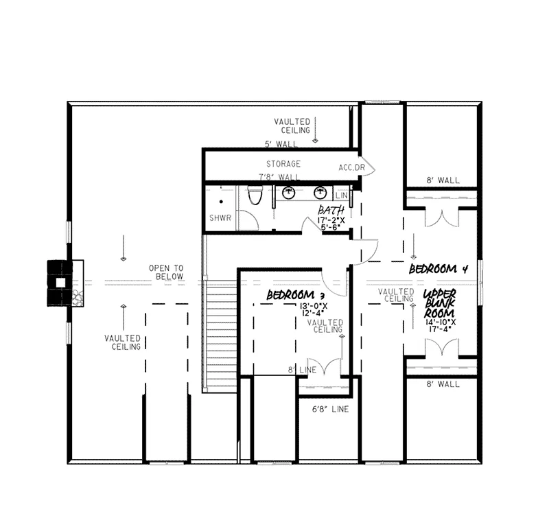 Country House Plan Second Floor - Black Bluff Craftsman Home 155D-0049 - Search House Plans and More