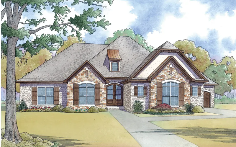 Rustic House Plan Front Image - Crescent Manor European Home 155D-0065 - Search House Plans and More