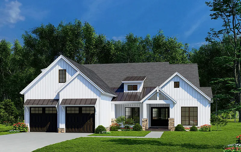 Arts & Crafts House Plan Front of Home - Elmstead Farm Modern Farmhouse 155D-0265 - Search House Plans and More