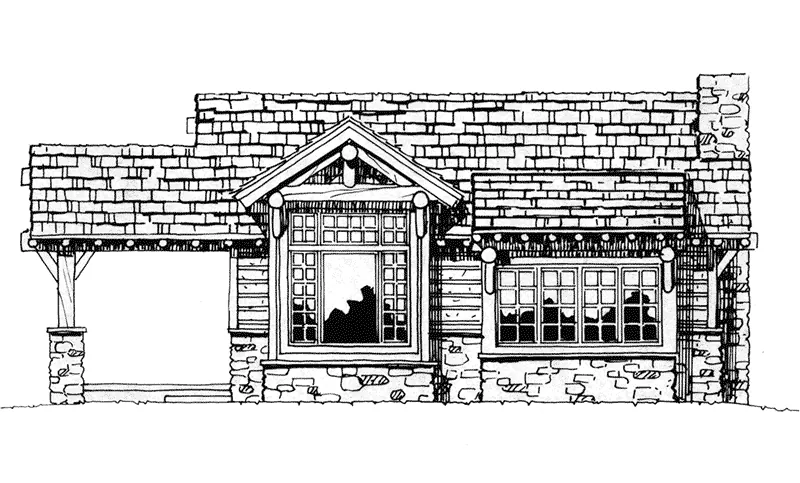 Mountain House Plan Front Elevation - Cub Creek Rustic Small Home 163D-0004 - Search House Plans and More