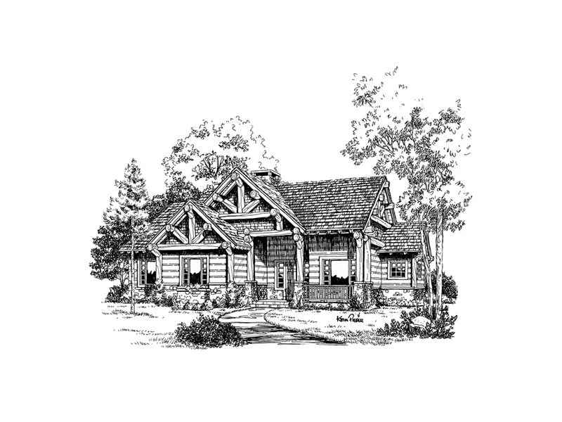 Rustic House Plan Front Image of House - Sheridan Hill Rustic Log Home 163D-0011 - Shop House Plans and More
