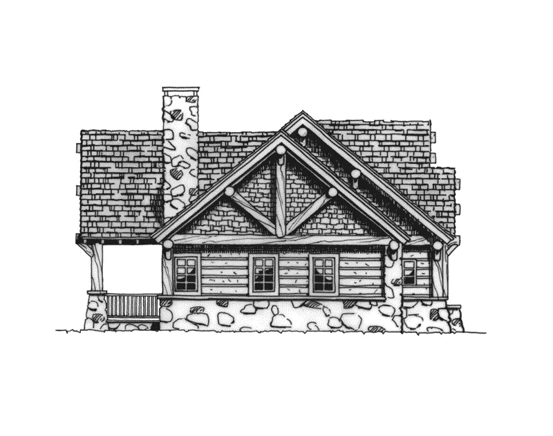 Rustic House Plan Left Elevation - Sheridan Hill Rustic Log Home 163D-0011 - Shop House Plans and More