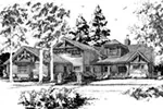 Log Cabin House Plan Front Image of House - Tamano Rustic Craftsman Home 163D-0014 - Shop House Plans and More