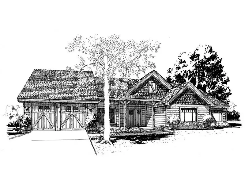 Craftsman House Plan Front Image of House - Decker Lake Ranch Home 163D-0017 - Search House Plans and More