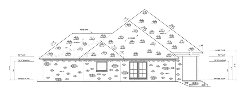 Modern Farmhouse Plan Left Elevation - 170D-0015 - Shop House Plans and More