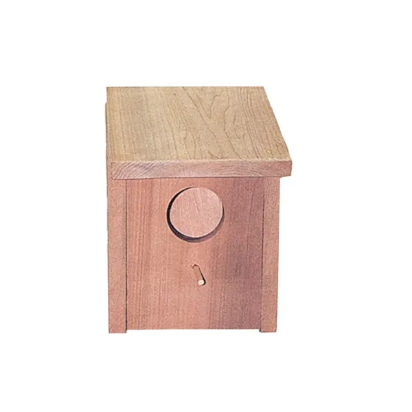 Square shaped wood blue bird house