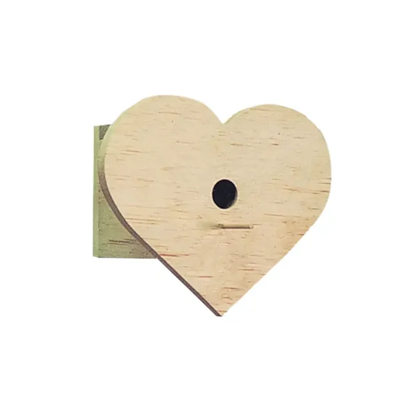 Wood heart-shaped bird house