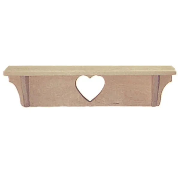 24" heart shelf adds a charming place to display all sorts of items in a bedroom, kitchen or other space