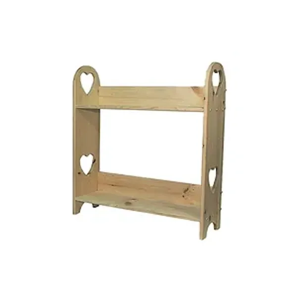 The two shelf plant stand has hearts carved out of each side and is great for a greenhouse or kitchen