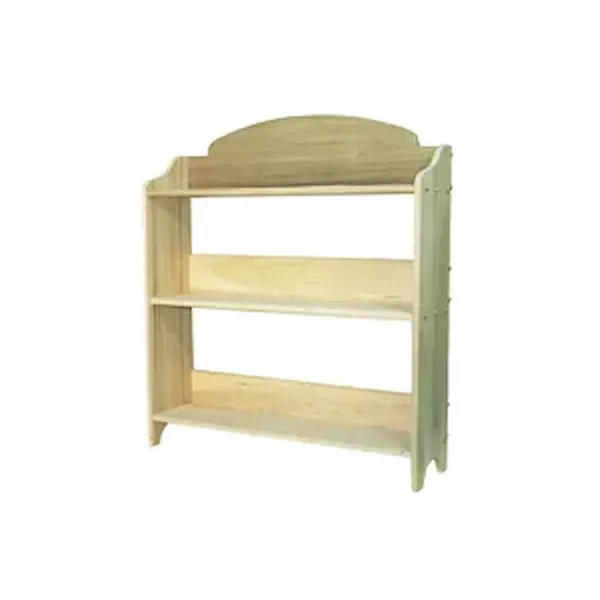 This three shelf bookcase holds many books and can be painted any color to match a children's bedroom or an office