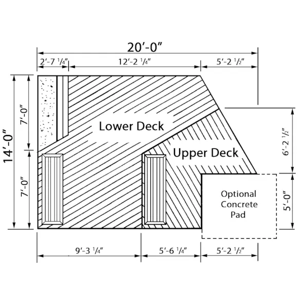 Building Plans First Floor - Bissinger Two-Level Spa Deck 002D-3019 | House Plans and More