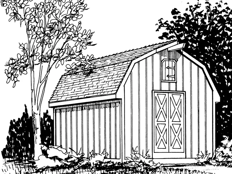 Building Plans Front Image of House - Marianna Barn Storage Shed 002D-4501 | House Plans and More