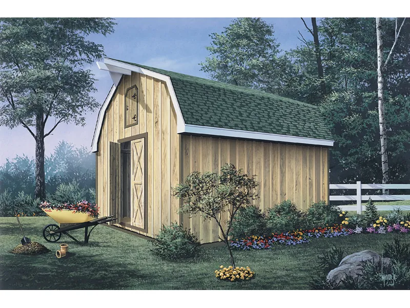 Building Plans Front Photo 01 - Marianna Barn Storage Shed 002D-4501 | House Plans and More