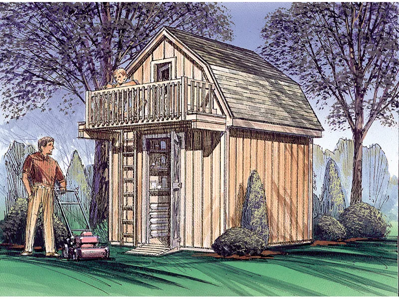 Building Plans Front Image - Sellersville Shed With Loft   002D-4514 | House Plans and More