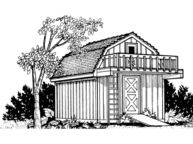Building Plans Front Image of House - Sellersville Shed With Loft   002D-4514 | House Plans and More