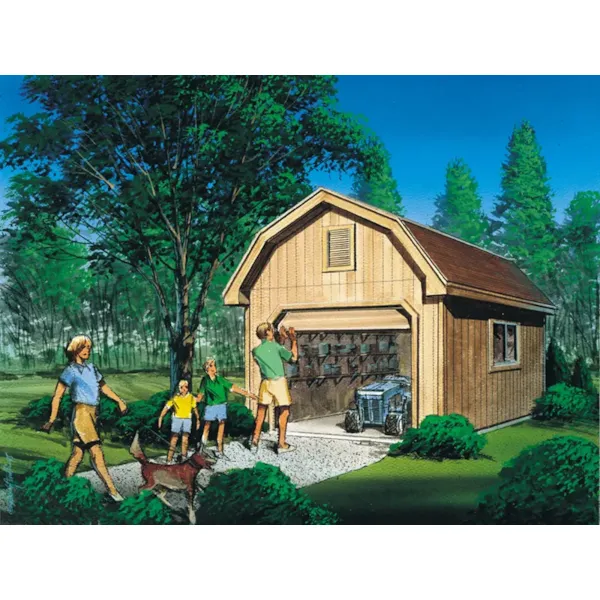 Building Plans Front Image - Marcella Barn Storage Shed 002D-4521 | House Plans and More