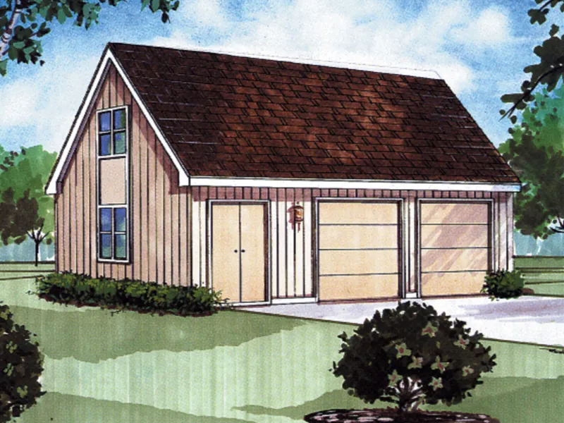 Building Plans Front Image - Gayle Garage With Workshop 002D-6004 | House Plans and More