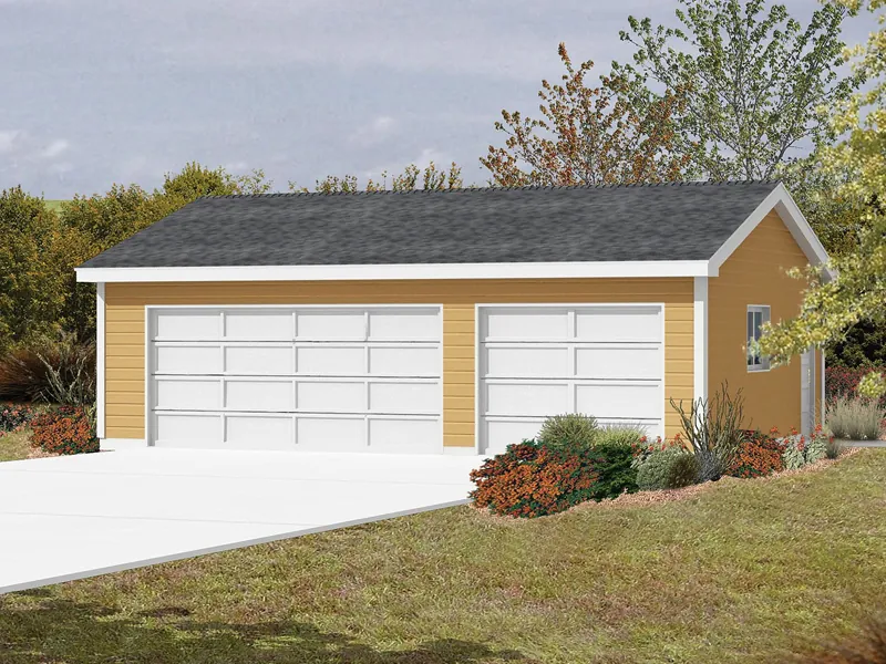 Three-car garage would easily fit with any style of home plan