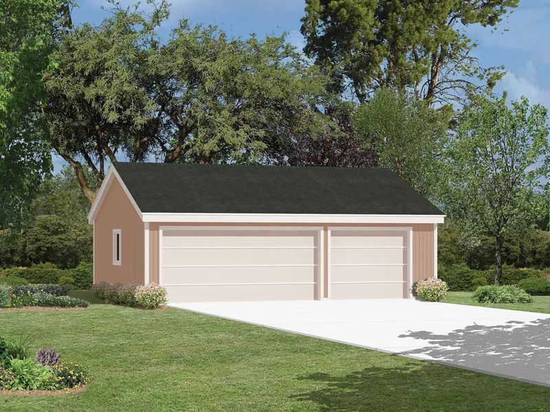 Traditionally designed three-car garage fits perfect with any home design