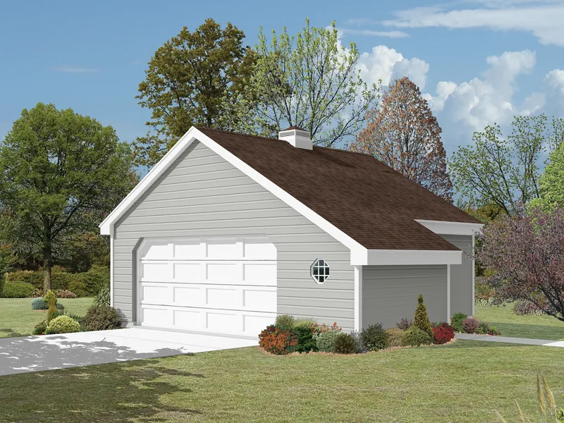 Two-car garage with extra storage space perfect for household necessities